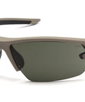 Semtex 2.0 Safety Glasses Forest Gray Lens Anti Fog Tan Frame All Day Comfort With Custom Fit Rubber Nosepiece And Non Slip Co Injected Temples MIL PRF 32432 Vetted High Velocity Impact Protection Microfiber Cleaning Bag Included