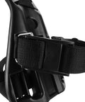 Close-up of adjustable diving tank strap with anti-skid grip, demonstrating durable construction for secure oxygen bottle holding.