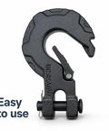 Recovery Five Sixteenth Inch Clevis Slip Hook With Safety Latch Heavy Duty Forged Steel Towing Winch Hook For ATV UTV, side view