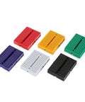 Colorful assortment of 170-point mini boards from Ultimate Dope Solderless Breadboard Kit With Multiple Boards And 65 Flexible Jumper Wires For DIY Electronics Prototyping 803 Tie Points And 400 Tie Points Plus 6 Mini 170 Point Boards