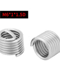 100 Pcs Wire Thread Inserts Kit 304 Stainless Steel M6x1.0x1.5D Thread Repair Inserts For Aircraft And Automotive Repairs Assortment