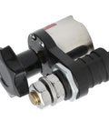Close-up of switchable ground clamp for heavy duty pro tools, designed to keep connections tight and safe every time on the job site.