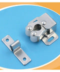 Grab This 16-piece Cabinet Latch Spring Buckle Set With Double Roller Catch, silver metal latch and roller catch for cabinet doors.
