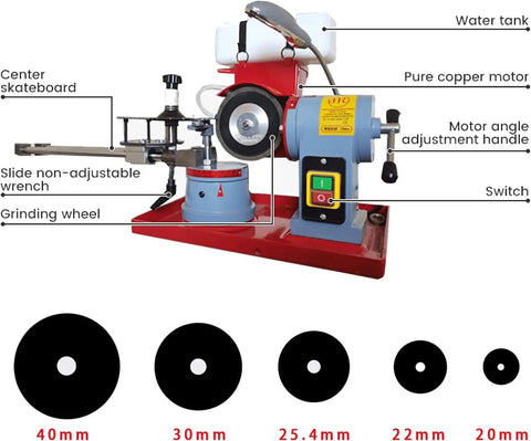 Boss Grade Circular Saw Blade Sharpener, 550W Electric Grinder features adjustable holder and grinding wheel for precision sharpening.