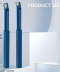 Two blue carbide-tipped lathe cutter tools with 10x10mm square shanks, 150mm long