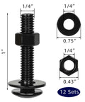 Premium 1/4-20 X 1 Inch Carriage Bolt Kit Crafted From Rust Resistant 304 Stainless Steel, includes nut and washer.