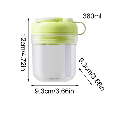 2 In 1 Ice Bottle Portable Ice Maker Hydration Gear With Leakproof Seal Travel Friendly, 380ml size, green lid