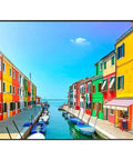 55 Inch Commercial Digital Signage Display With Killer 2500 Nits Brightness And Straight Up Crisp Full HD 1080p LED Screen showing colorful canal view.