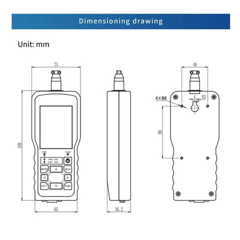 Digital Force Gauge With S Type Load Cell 0 To 2 Tons Capacity High Precision Force Measurement Real Time Display For Mechanical Testing Tensile And Compression Applications And Quick Data Readouts dimension drawing with dimensions in mm