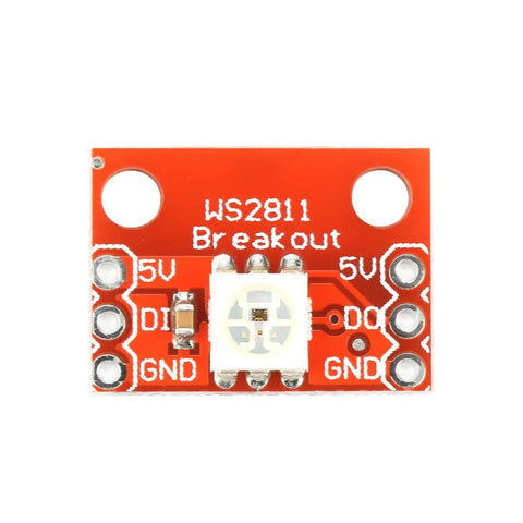 High Brightness RGB LED Board 5050 Module With Precise Color Control For DIY Lighting Projects Flexible Setups Wide Color Range And Vivid Visual Effects For Home Stage Or Creative Space Lighting. WS2811 breakout board with 5V, DIN and GND pads