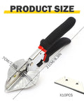 Versatile Miter Shear Cutter With Ten Blades Pro Grade Adjustable 45 To 135 Degree Angles Durable Steel Tool For Wood Trim Molding Crafting And Plastic Cutting Ergonomic Non Slip Grip For Clean Precise Edges, 21cm size with 10 blades