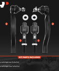 Front Inner And Outer Tie Rod End Kit For Honda Accord 2008 2009 2010 2011 2012 Fix Loose Steering Squeaks And Uneven Tire Wear With A Smooth Responsive Ride, black