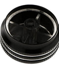 Up Your Auto Game With This Sleek Black Harayaa Car Air Conditioner Control Knob Kit Featuring Three Alloy Knobs For Vela Models Before 2006, Offering Superior Handling And A Premium Upgrade To Your Interior Dashboard Style Today. black alloy AC knob, one knob close-up