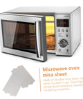 Six Pack Microwave Waveguide Mica Sheet Covers For Heat Insulation And Splatter Guard Replacement Pads shown with microwave