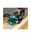 Badass Brushless Cordless Planer With 18v Lithium Power And An 82mm Precision Cutting Width For Sleek Finish Work Job Site Ready Bare Tool Build in use on wood.