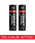 Two Coast Extreme Performance AA batteries included with G26 415 Lumen Bulls Eye Spot Beam LED Flashlight With Batteries Included Beefy.