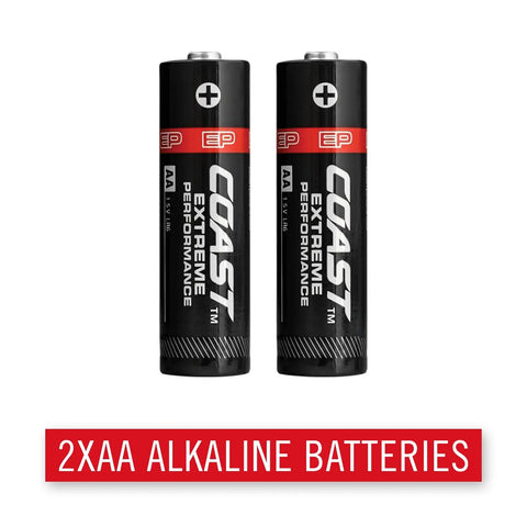 Two Coast Extreme Performance AA batteries included with G26 415 Lumen Bulls Eye Spot Beam LED Flashlight With Batteries Included Beefy.