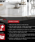 Instructions for applying Pro Sealer Quart Impregnating Sealer For Marble And Tile With Deep-Penetrating Hybrid Carrier Technology.