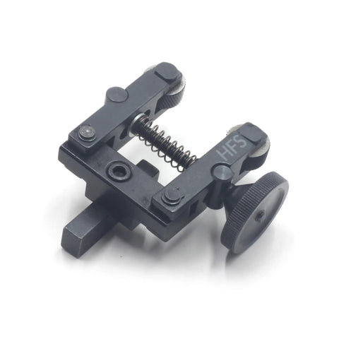 Adjustable Knurling Tool Holder with six wheels for mini lathes, 0 to 2 inch capacity, carbon steel frame, CR15 knurl wheels visible