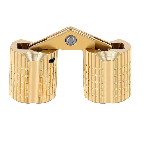 Close-up of a Ten Pack Brass Hidden Cabinet Hinges M8x18mm with Concealed Cylinders showcasing its polished finish and durability