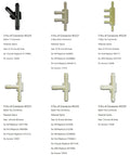 Assorted nylon vacuum hose connectors kit, beige barbed Y, T, and 4/5‑way adapters; 3 pcs per type (front view)