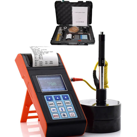 Handheld Portable Hardness Tester With Built In Printer And Color Display, 600 Data Memory, 7 Scales, 7 Impact Devices