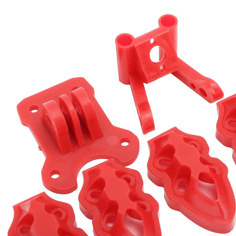 3D Printed RC FPV Drone Mounting Base Kit With Motor Camera And Antenna Mounts For 5 To 10 Inch Quadcopter Frames in red