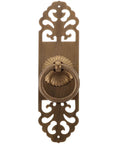 Vintage Brass Cabinet Pull Handle 3.5x13cm Antique Chinese Style with bronze finish and intricate design detail.