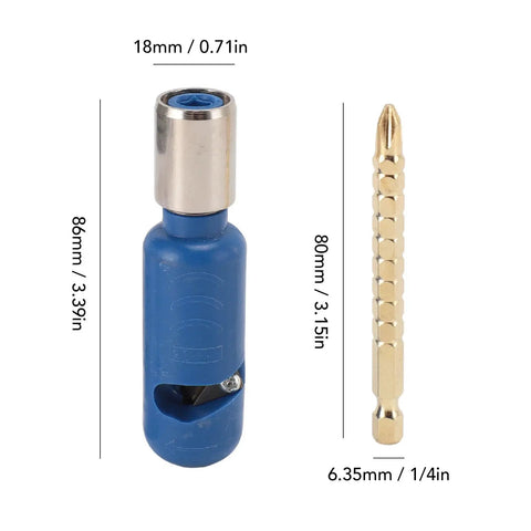 Jiawu Electric Drill Wire Stripping Tool Kit for Fast Cable Peeling, featuring blue compact housing and hex shank attachment.