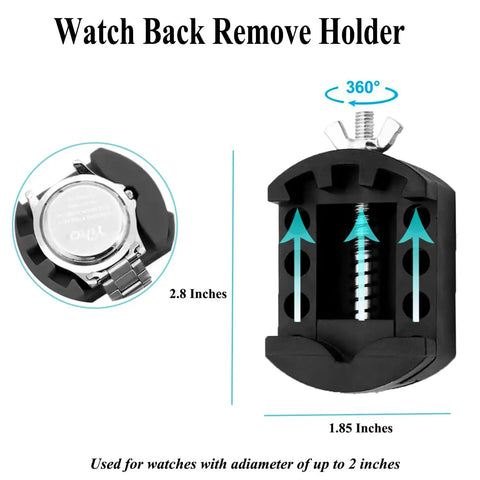 Watch Battery Replacement Tool Kit With 3 Point Large Wrench, 18 Bit Set, Pro Grade Adjustable Case Back Opener for watches.