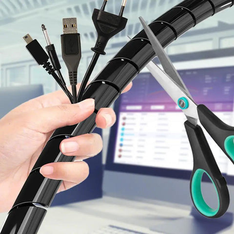 Half Inch 20 Ft Spiral Cable Wrap For Wires And Cables Keeps Your Cords Neat N Tidy Durable PE Cord Cover Sleeve Flame Retardant