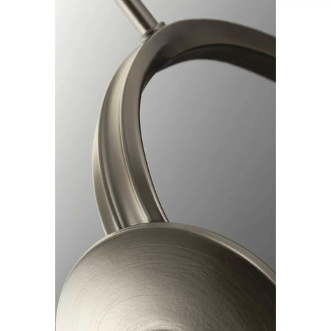 Close-up of the antique bronze oversize tubing frame on Five Light Farmhouse Chandelier With Etched Glass In Antique Bronze Oversize Tubing Frame Delivers Rustic Modern Ambiance For Dining Rooms And Entryways