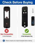 Comparison image showing Heavy Duty Doorbell Backplate Replacement for two hole models, highlighting compatibility indicators.