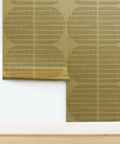 High End Geometric Stripe Gold Metallic Wallpaper For Walls Super Sleek Fibrous Finish in textured design, 2ft by 27ft roll.