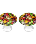 Heavy Duty Solid Stainless Steel Round Cabinet Knobs And Drawer Pull Handles With Screws 2 Pack Premium Rust Resistant Kitchen Bathroom Hardware Built Like A Tank with colorful fruit and vegetables