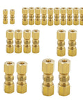 Amazon Legines brass compression tube fittings, union coupling kit with 6 sizes from 1/8 in to 1/2 in, 22 pcs