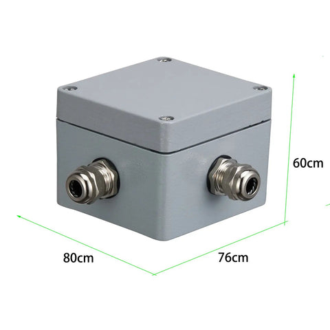 Heavy-Duty Aluminum Waterproof Junction Box IP66 Outdoor Explosion Proof Project Box for Industrial Use, Surface Mount, 80x76x60mm, side view