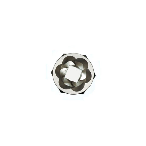 Close-up of a reverse spiral flute from 13 Piece Bolt Extractor Set With Carrying Case For Freeing Rounded Rusted Or Painted Bolts