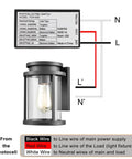 Wiring diagram for Dusk To Dawn Photocell Sensor For Outdoor Lights Hard Wired Post Eye Auto Light Control Switch UL Listed