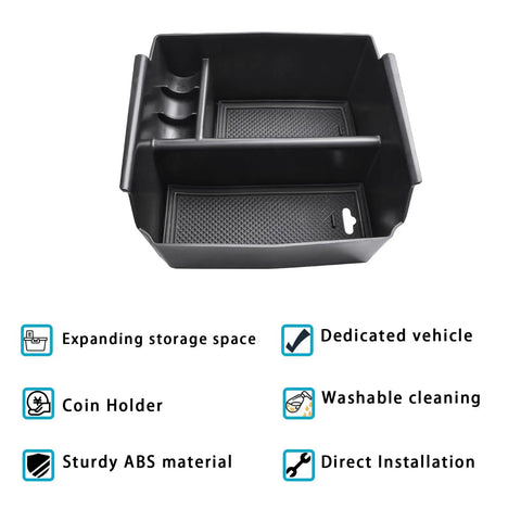 Center Console Organizer Tray For Jeep Wrangler JK And JKU 2011-2018 Not For JL Armrest Storage Box With Black Trim