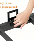 Keep Your Mattress Locked Tight With These Adjustable Non Slip Grippers For Metal Bed Frames And Box Springs Quick No Tools Setup Stops Nighttime Shifting Cold 6 Piece Retainer Bars Black hand adjusting a mattress retainer bar