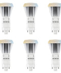 Six LED CCT Recessed Ballast Bypass Light Bulb Instant On No Buzz 8W 18W Fluorescent Replacement 950 Lumens G24D 2 Pin Base Vertical UL Listed