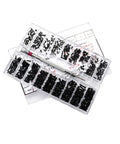 All In One Countersunk Screw Set Kit With Flat Head Screws 18 Sizes in transparent case