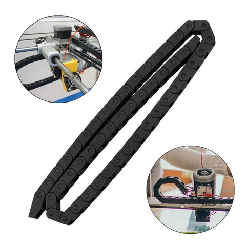 10X10mm 1m Black Plastic Flexible Drag Chain Cable Carrier For 3D Printer And CNC Wiring Beefy Nylon Towline with equipment view