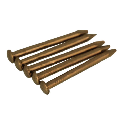 Close-up of 200 Pcs Antique Round Head Brass Copper Mini Nails For Furniture Hinges Boxes And Craft Projects 2.8x18mm Easy To Install