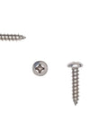 No 12 By 1 Inch Stainless Steel Pan Head Phillips Wood Screws For Sheet Metal 50 Pack on a white background.