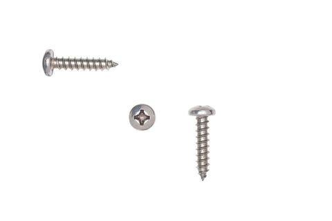 No 12 By 1 Inch Stainless Steel Pan Head Phillips Wood Screws For Sheet Metal 50 Pack on a white background.