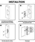 Installation guide for Top Shelf Heavy Duty Electric Door Strike Lock For Hassle Free Access Control Setup with step-by-step diagrams.
