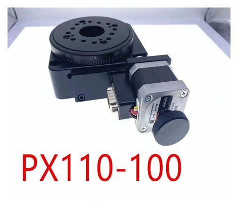 Electric Rotary Stage With Worm Gear Drive And Outer Ring Scale Pro Grade High Precision 180 To 1 Rotary Table displayed on white background
