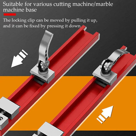 Adjustable Cutting Ruler For 4 To 6 Inch Saw Marble Tile Cutter With Aluminum Alloy Base Guide Pro Grade Heavy Duty Precision Cutting And Milling Tasks Dual Locking Clamp For Accurate Woodworking 240mm showing dual locking clamp.